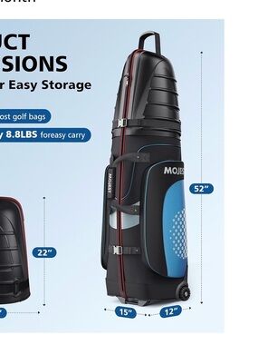 Mojest Travel Golf Club Carrying Case with Wheels